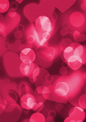 Coeurs lumineux sur fond rose vibrant